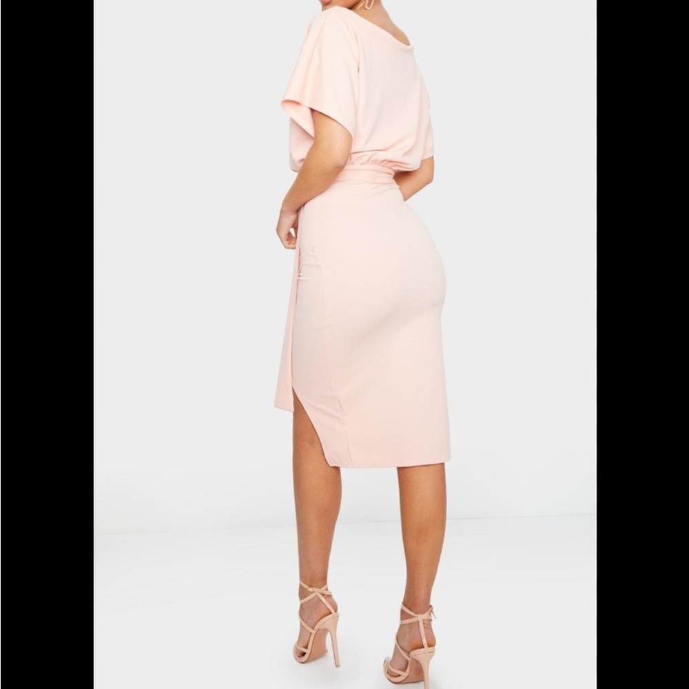 PrettyLittleThing - NWT Peach Midi Dress - US 2 - Picture 3 of 13